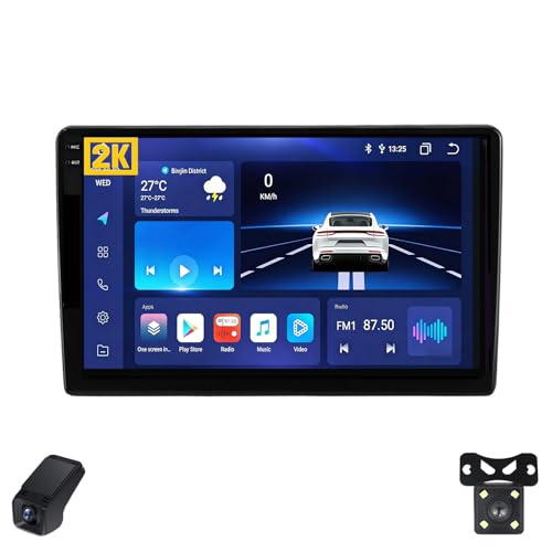 2K Radio para Coche para Volkswagen Tiguan Passat Polo Golf Pantalla Táctil Android Estéreo para Coche 10inch/CarPlay/Android Auto/WiFi/RDS FM Am/GPS/Cámara Visión Trasera/ADAS DVR(M200S 2K)