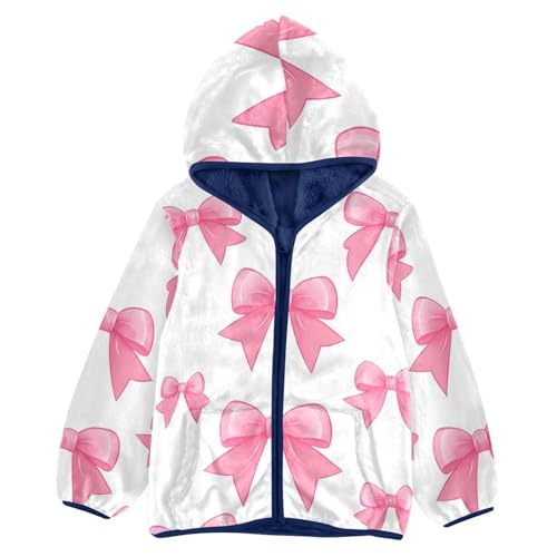 Bow Girls Fleece Jacket Girls Fall Jacket Girls Zip Up Hoodie Girls Sherpa Jacket 2-10T