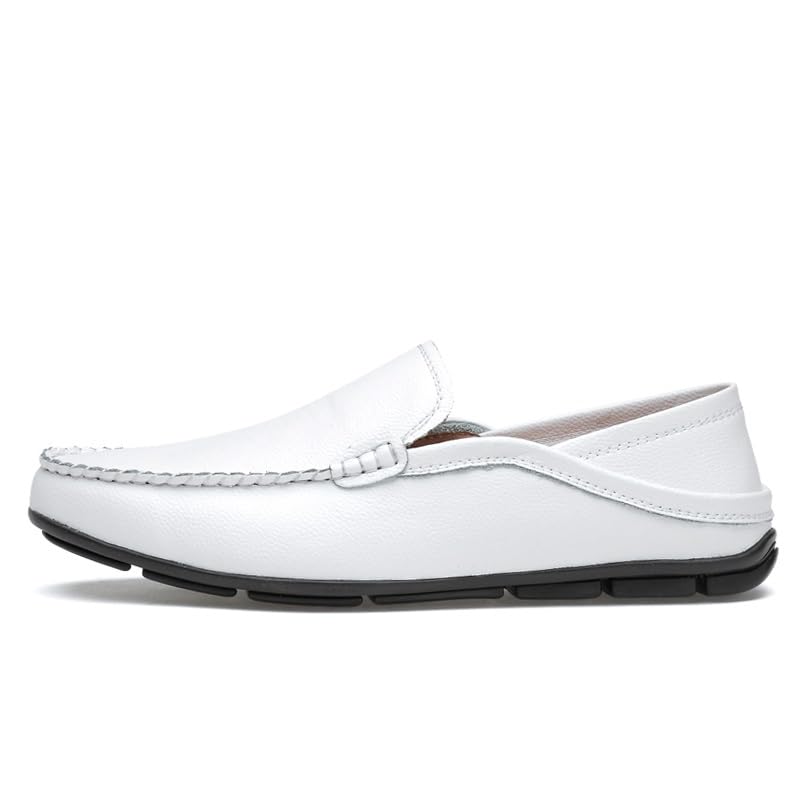 Men's Loafers Round Toe Solid Color Apron Toe Loafer Shoes Resistant Comfortable Flat Heel Wedding Party Slip On3