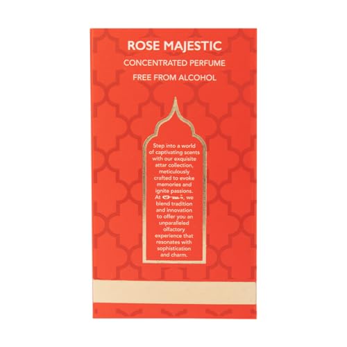 Image of Ossa Rose Majestic Concentrated Perfume 6ml | Alcohol Free Roll On Attar For Men And Women | Premium Long Lasting Unisex Fragrance With Floral & Musky Notes | Elite Fragrance Designed for All-Day Use