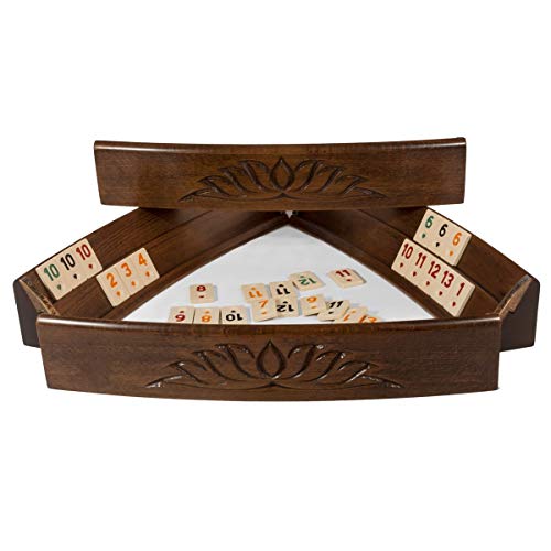 Hand-Carved Curved Rummy Game Set miniatura 1