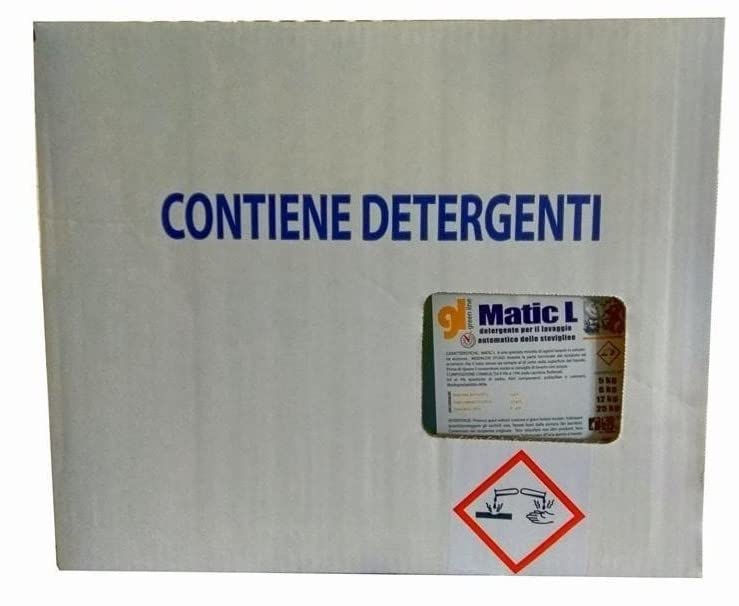 MATIC L Detersivo Professionale concentrato Liquido lavastoviglie, Lavabicchieri, Lavatazzine Bar - 4 taniche da 5 kg Conforme haccp
