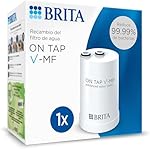 BRITA ON TAP V-MF 1x cartucho de filtro de agua (6...: Tan seguro: la filtración de 5 pasos detiene el 99,99% de las bacterias y reduce las micropartículas más finas, el cloro y otras sustancias que afectan el olor y el sabor, como el plomo y el cobre Agua de excelente sabor: Se ha demostrado que el carb...
