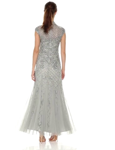 Amazon.com: Adrianna Papell Women's Mockneck Beaded Long Dress Dress, Blue  Mist, 2 : Clothing, Shoes & Jewelry