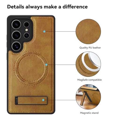 Image of Lunivop for Samsung Galaxy s25 Ultra Case PU Leather 6.9 inch Brown