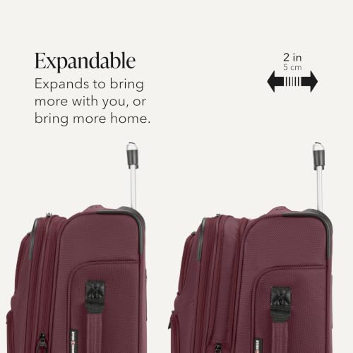 SwissGear Sion Softside Expandable Spinner Luggage Durable Lightweight Travel Suitcase, Merlot, 2-Piece Set (Carry-On/Backpack) - image 8
