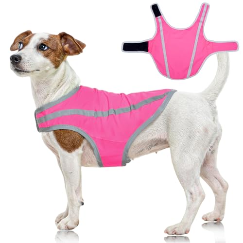 FUAMEY Dog Reflective Vest for Small Dogs,Dog Hunting Vest High-Visibility Dogs Safety Vest for Night Walking Water-Resistant Service Pet Gear Adjusta