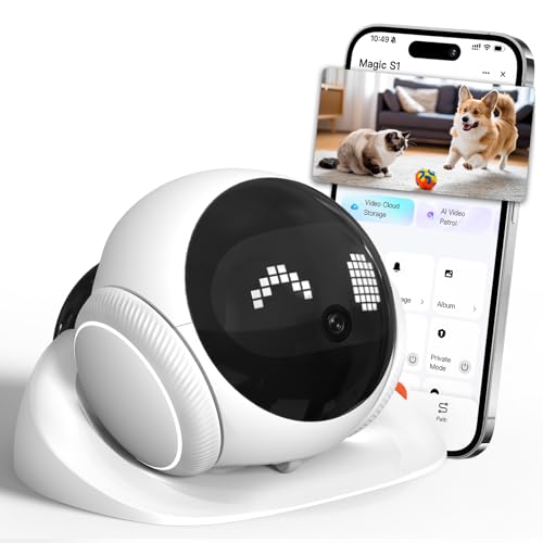 Honey Tour 1080P Moving Pet Robot Camera Smart Home Security Robot with Auto Tracking Night Vision 2-Way Audio Auto-Recharge Motion Alerts App Control for Pet Baby & Elderly Care