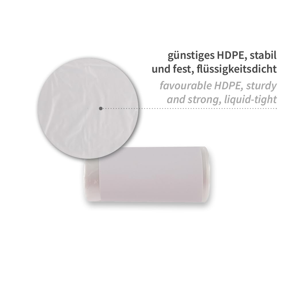 2500 Stück Franz Mensch Müllbeutel Light 5l transparent HDPE | Rolle, 43 x 35 cm, 9 my, Karton, Müllsäcke, Mülltüten, Mülltonnen, Abfallsack
