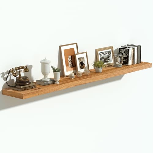 Image of Vivelove Elm Wood Floating Shelf 55x8 inch Set of 1, Natural