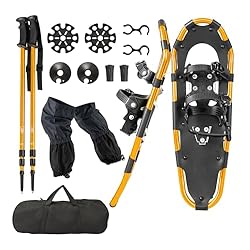 COSTWAY Juego de Raquetas de Nieve 4 en 1 Versátil...: 【Material de Alta Calidad】Hechas de un marco de aluminio resistente, estas raquetas de nieve son ligeras pero robustas, lo que garantiza la comodidad durante largos periodos de caminata. Además, la cubierta de PE de alta calidad está diseñada para so...