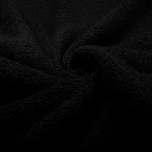 Pure Cotton Terry Cloth, 45" Wide, Fabric by The Yard, Soft, Durable, Black, 2 Yards