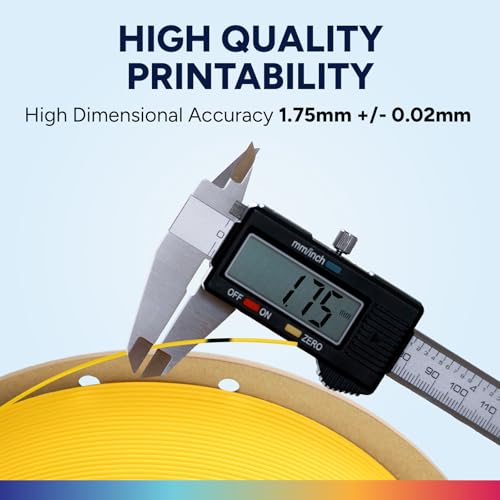 Image of OVERTURE Easy PLA 1.75mm 3D Printer Filament, 1kg PLA Cardboard Spool (2.2lbs), Dimensional Accuracy + /- 0.02mm, Fit Most FDM Printer (Easy Yolk Yellow)