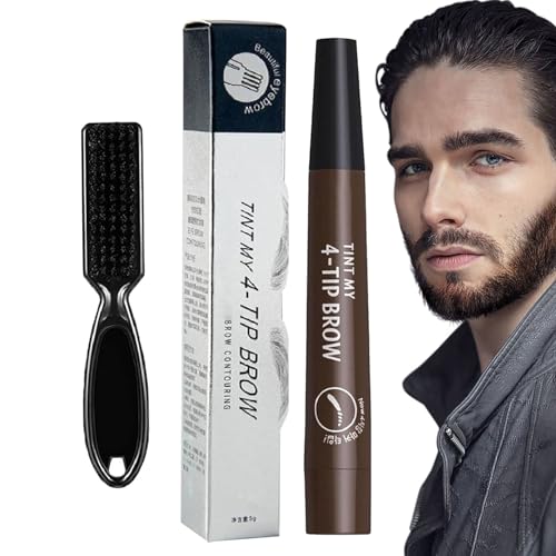 Bolígrafo para Barba,Marcador para mejorar la barba prueba de agua | Lápiz capilar, relleno de barba para hombres, maquillaje de barba de cobertura duradera, mejora de la barba Hixip