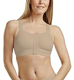 CAREFIX Mary Post Op Bra | Comfortable Post Mastectomy Bra with Pockets | Seamless Lumpectomy Bras for Women | Post Surgical Bra Front Closure | Recovery Bra Post Surgery Compression Bra Tan