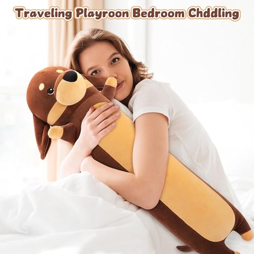 Image of Dachshund Dog Plush Toys-35.4'' Dachshund Dog Plushie Stuffed Animal, Large Plush Pillow, Cute Soft Plsuhies Gifts Plushie Stuffed Toys, Cute Boby Pillow Toy Doll Gift for Kids Girls Boys