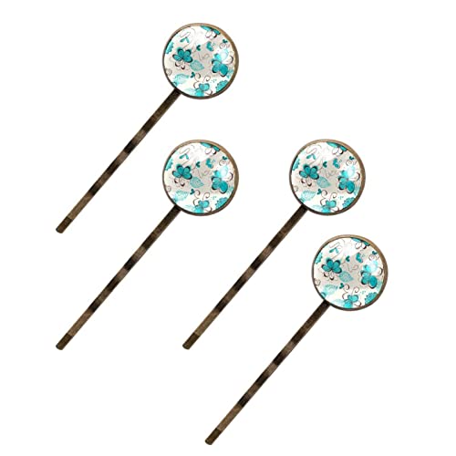 Pinces à cheveux fleurs bleues tendances et accessoires cheveux en métal fait main