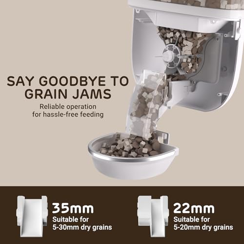 iPettie Smart WLAN Automatisierter Futterspender für Kleintiere, Kaninchen, Katzen, Hunde & Hamster, 1.8L, zeitgesteuert & portionskontrolliert, Trockenfutter 5–30 mm