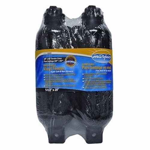Marpac Inflatable Vinyl Fender Kit (Black, 5-1/2" x 20")