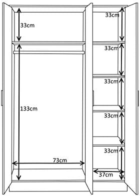 Reflect - 3 Door Mirrored Wardrobe in Gloss White/Matt White