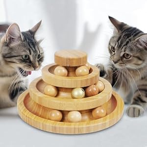 DoogCat Katzenballbahn 3-stufiger Katzenballturm