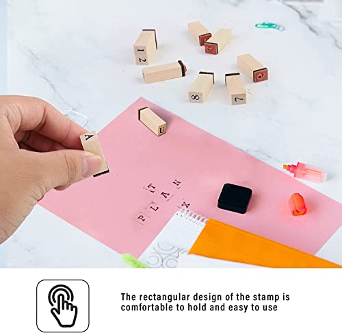 Alphabet Stamps: Letter Stamps, 36 Pieces Letter Stamps For Clay, Number Stamps With Wood Storage Box, Alphabet Stamp Set For Diy Scrapbook, Gift Card, Crafts, Painting #TOP3