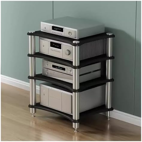 Speaker Stand,3-Tier Audio Rack - Sturdy Stereo Tower for Small Spaces, Perfect for Home Theater & Living Room, Stylish AV Equipment Storage & Entertainment Solution