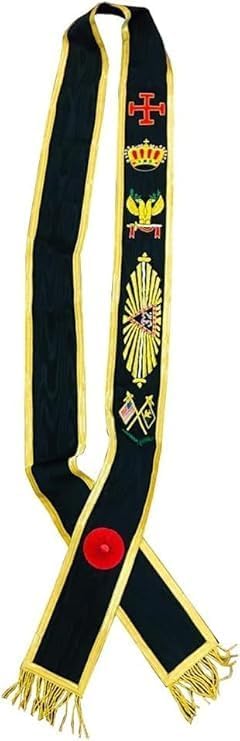 Masonic Regalia 32 Degree Scottish Rite Wings Up Hand Embroidered Sash (Customizable)