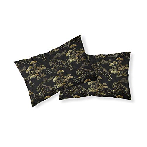 Black Gold Duvet Cover Tiger Printed Bedding Set For Adult Teen Kids Animal Pattern Luxury Soft Comforter Cover Japanese Style Duvet Cover With Zipper Ties Pine Decor Botanical Printed Duvet Cover #TOP2