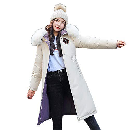 Manteau chaud réversible femme ANUFER à capuche fourrure coupe-vent