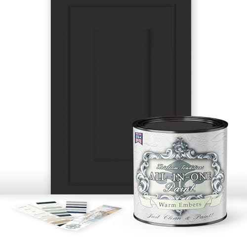 ALL-IN-ONE Paint by Heirloom Traditions, Warm Embers (Warm Black), Quart - Durable cabinet and...