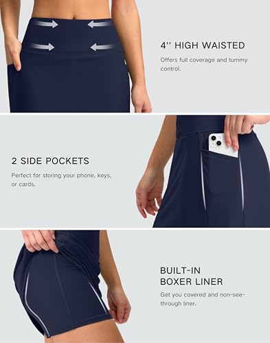 Image of G Gradual Women's 16 inch Swim Skirt with Pockets High Waisted Tummy Control Modest Swimsuit Bathing Suit Bottoms for Women