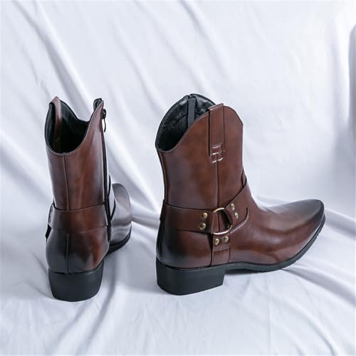 Men's Western Boots, Cowboy Boots For Men, Men's Outdoor Casual Leather Boots with Zipper3