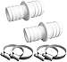 Produktbild well2wellness 2 x Pool Schlauchverbinder gerippt 32-38mm / Schlauchadapter 32-38 mm Plus 4 Schlauchschellen