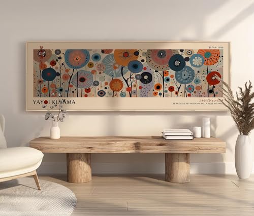 Affiche Yayoi Kusama pour habiller un dessus de lit vide et long - 3
