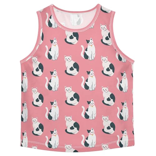 Baby Boys Sleeveless Tank Top Cute Cat Toddler Athletic Vest 3-10T