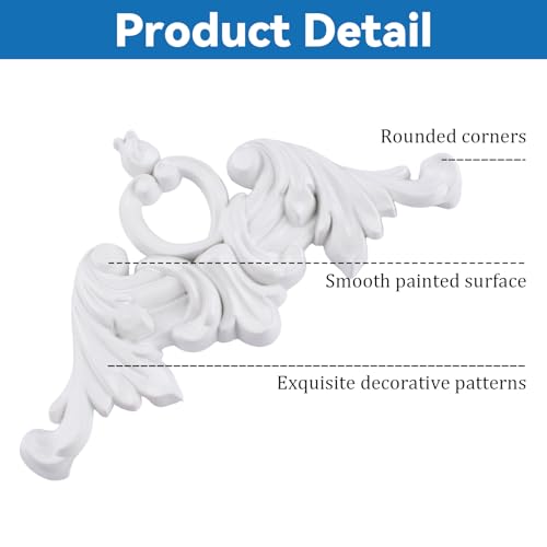 Panneau d'accentuation en polyuréthane moulure murale d'angle blanche médaillon plafond et meuble - 4