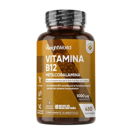 Vitamina B12 1000mcg 450 Comprimidos Veganos, Más de 1 Año de Suministro - Reduce Cansancio y Fatiga, Contribuye al Funcionamiento Normal del Sistema Inmunológico, Metilcobalamina B12 100% Pura