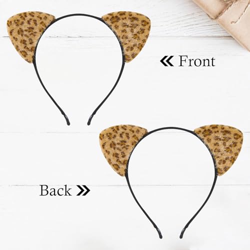 Image of FANYITY Leopard Ears Headband, Cheetah Ears, Animal Ears for Girls & Women Halloween Costume Cosplay or Party Decoration (Leopard Ears)