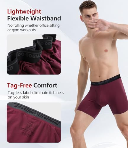 Image of BAMBOO COOL Men's Underwear Boxer Briefs Ultra Breathable Stretch No Riding Up with Fly Multipack