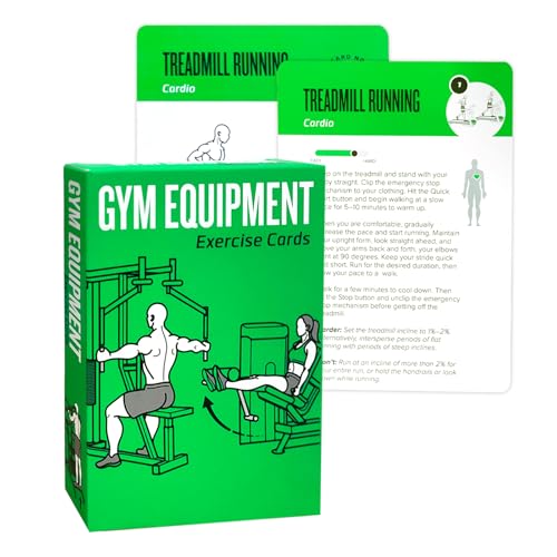 ELAORY Gym Equipment Workout Cards, 62 Exercises Cards Deck Large Size 5' x 3.5' Fitness Cards for Women & Men, Beginner Fitness Guide to Training Exercises at Home or Gym