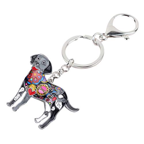 WEVENI Enamel Alloy Labrador Dog Keychain Accessories Pet Jewelry Car Wallet Charms For Women Girls3