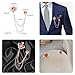 Gold/Silver Crystal Star Crown Brooch Lapel Pin for Men Rhinestone With Hanging Chain Brooch for Men Suit Fashion Tuxedo Tie Hat Scarf Collar Pins for Men Women Gifts (Crown)