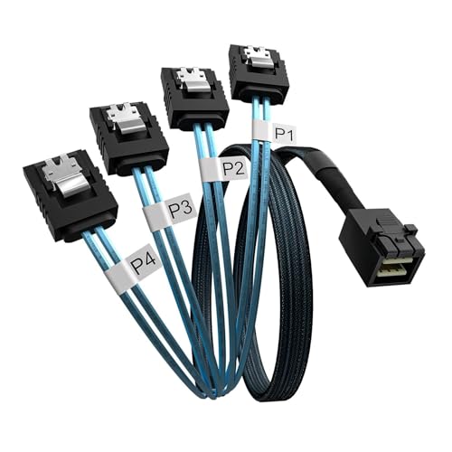Cable de datos interno SFF-8643 a 4 SATA 7Pin 0.5 m miniatura 6