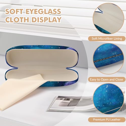 Image of Glasses Case Hard Shell,Portable Protective Eyeglasses Case, Eyeglass Holder Box with Cleaning Cloth, for men women