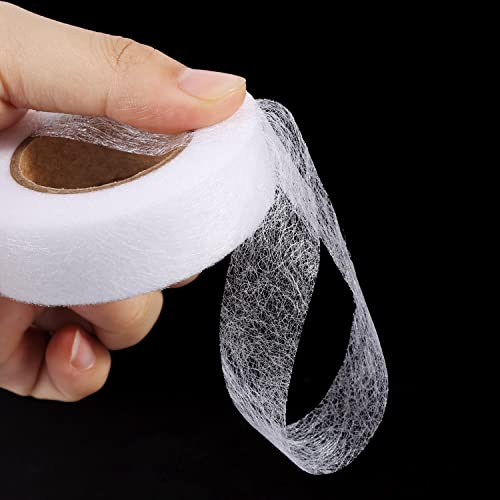 4 Rolls Iron On Hemming Tape, 0.4/0.8/1.2/1.6Inch Iron-On Fabric Fusing Tape No Sew Hemming Tape For Pants Jeans Trousers Skirts Clothes Repairing (27Yard / 24.7M Per Roll, White) #TOP3