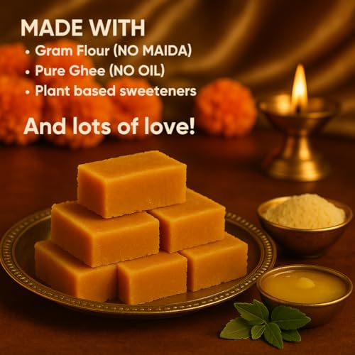 Artinci Sugar Free Ghee Mysore Pak – (Pack of 1 x 160gm), Zero Sugar, Zero Maida, Diabetic Friendly Sweet | Gluten Free | designed by nuritionist | Guilt-Free Festive Mithai