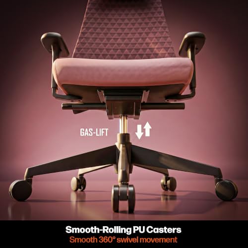 Image of Drogo Moka Ergonomic Office Chair for Work from Home | Premium Mesh Computer Chair with Adjustable 3D Armrest, Headrest & Lumbar Support | High Backrest & Sliding Cushion Seat | 1 Yr Warranty(WineRed)