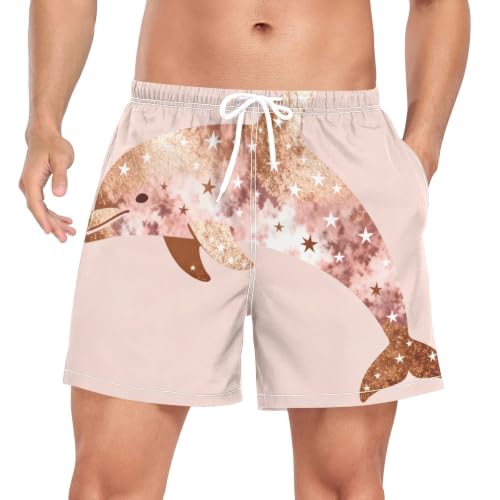 Bañador de secado rápido exclusivo en oro rosa con diseño de estrellas para hombre