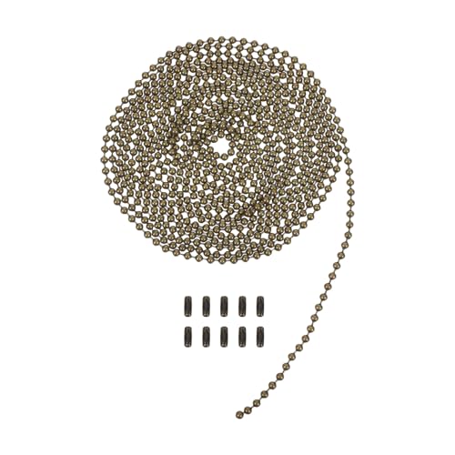 Genérico Extensión de Cadena de Tirador para Ventilador de Techo 3 Metros con 10 Conectores, Cadena con Cuentas de Aleación Resistente para Accesorios de Lámpara y Tiradores de Luz